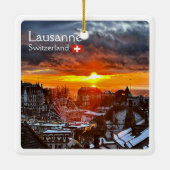 zCH013 LAUSANNE Zwitserland, Keramisch Ornament (Achterkant)