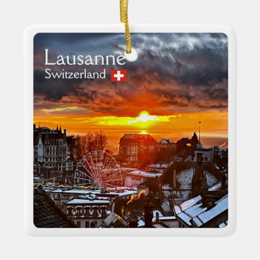 zCH013 LAUSANNE Zwitserland, Keramisch Ornament (Voorkant)