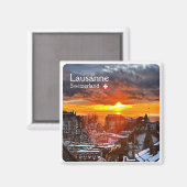 zCH013 LAUSANNE Zwitserland, koelkast Magneet (Voorkant / Achterkant)