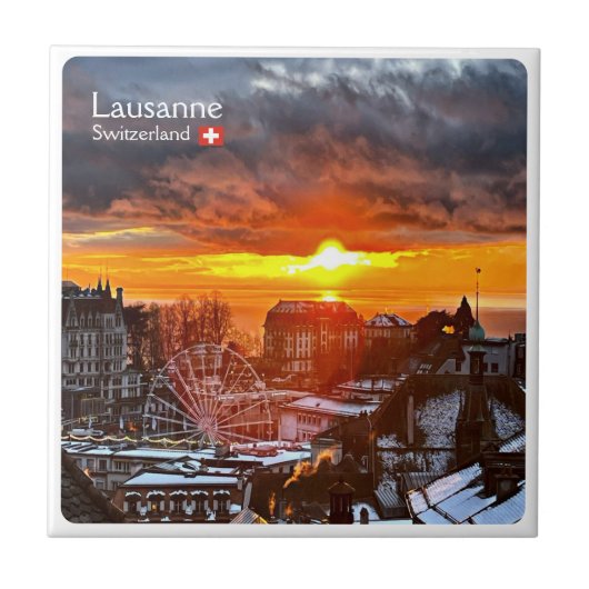 zCH013 LAUSANNE Zwitserland, Tegeltje (Voorkant)