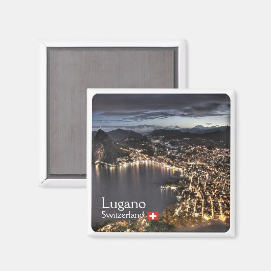 ZCH014 LUGANO Zwitserland - Fridge Magnet (Voorkant / Achterkant)