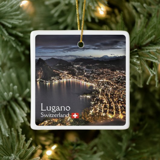 zCH014 LUGANO, Zwitserland, Keramisch Ornament (Boom)