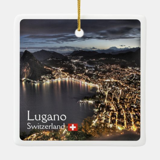 zCH014 LUGANO, Zwitserland, Keramisch Ornament (Achterkant)