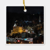 zCH018 SAINT-MORITZ la nuit, Zwitsers, Keramisch Ornament (Voorkant)