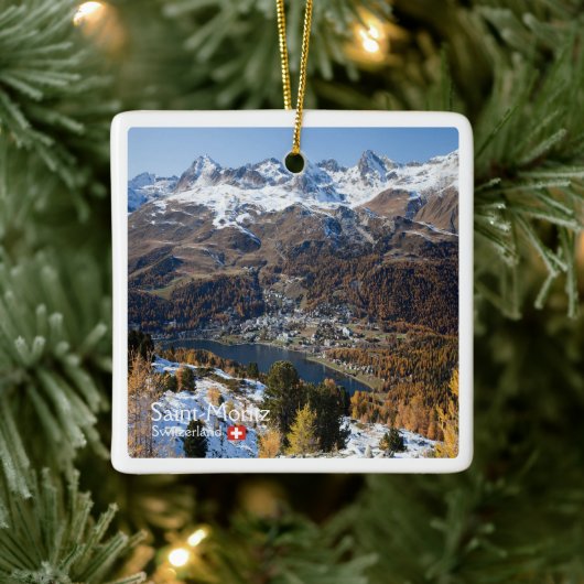 zCH018 SAINT-MORITZ Zwitserland, Keramisch Ornament (Boom)