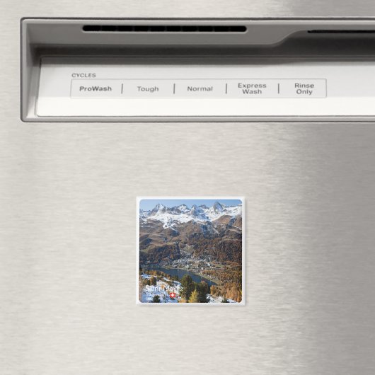 zCH018 SAINT-MORITZ Zwitserland, Koelkastmagneet Magneet (Insitu (Vaatwasser))