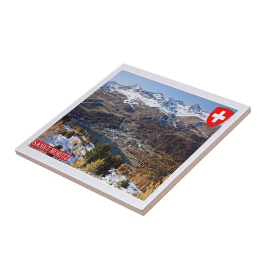 zCH018 SAINT MORITZ Zwitserland - Tegeltje (Zijkant)