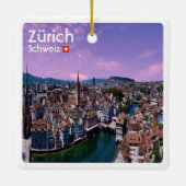 zCH021 ZÜRICH Zwitserland, Keramisch Ornament (Achterkant)