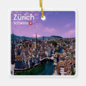 zCH021 ZÜRICH Zwitserland, Keramisch Ornament (Voorkant)