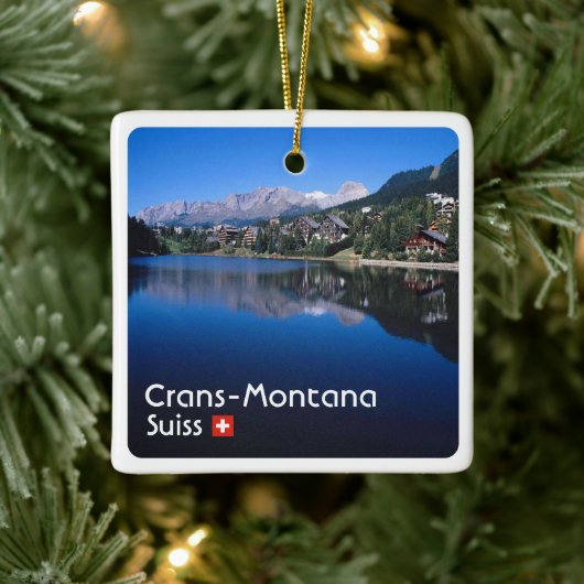 zCH023 CRANS MONTANA Zwitserland, Keramisch Ornament (Boom)