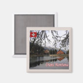 ZCH024 CRANS MONTANA Zwitserland - Fridge Magnet (Voorkant / Achterkant)