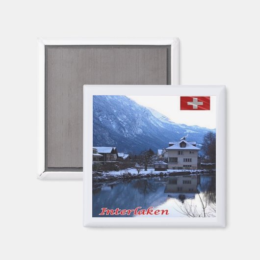 zCH025 INTERLAKEN Zwitserland - Fridge Magnet (Voorkant / Achterkant)