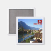 zCH026 INTERLAKEN Zwitserland - Fridge Magnet (Voorkant / Achterkant)