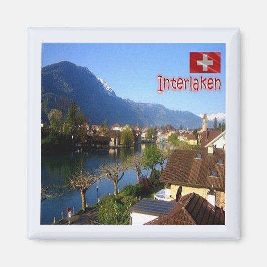 zCH026 INTERLAKEN Zwitserland - Fridge Magnet (Voorkant)