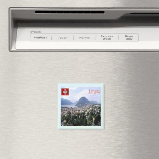 ZCH027 LUGANO Zwitserland - Fridge Magnet (Insitu (Vaatwasser))