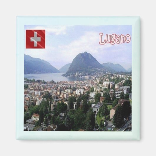 ZCH027 LUGANO Zwitserland - Fridge Magnet (Voorkant)