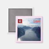 ZCH028 LUGANO Lake - Zwitserland - Fridge Magnet (Voorkant / Achterkant)