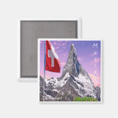 zCH031 CERVINO Zwitserland, Koelkastmagneet Magneet (Voorkant / Achterkant)