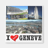 zCH032 GENÈVE I Love Zwitserland, Koelkast Magneet (Voorkant)