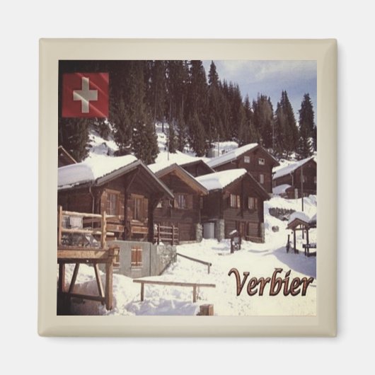 zCH034 VERBIER Cottages Zwitsers - Fridge Magnet (Voorkant)