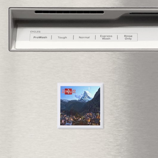 zCH036 ZERMATT Panorama Swiss — Fridge Magnet (Insitu (Vaatwasser))