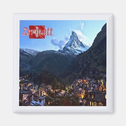 zCH036 ZERMATT Panorama Swiss — Fridge Magnet (Voorkant)