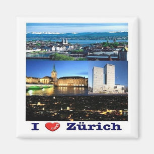 zCH037 ZÜRICH Ik hou van Zwitsers - Koelkastmagnee Magneet