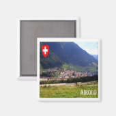 zCH039 AIROLO Zwitserland - Fridge Magnet (Voorkant / Achterkant)