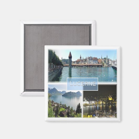 ZCH043 LUCERNE Zwitserland - Fridge Magneet (Voorkant / Achterkant)