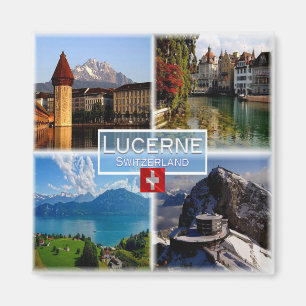 ZCH044 LUCERNE Chapel Bridge Old Town Swiss Fridge Magneet