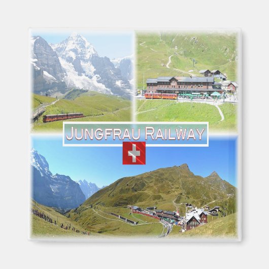 zCH045 JUNGFRAU RAILWAY Zwitserland, Koelkast Magneet (Voorkant)