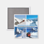 ZCH047 JUNGFRAU SPOORWEGEN Zwitserland -Fridge Magneet (Voorkant / Achterkant)