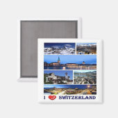 ZCH049 Ik hou van Zwitserland - Fridge Magnet (Voorkant / Achterkant)
