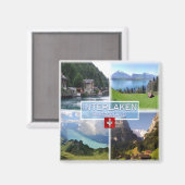 zCH051 INTERLAKEN Lake Thun Thunerse Swiss, Fridge Magneet (Voorkant / Achterkant)