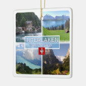 zCH051 INTERLAKEN Lake Thun Thunerse Swiss Keramisch Ornament (Links)