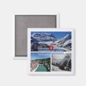zCH052 SWISS SWITZERLAND Mosaic - Fridge Magnet (Voorkant / Achterkant)