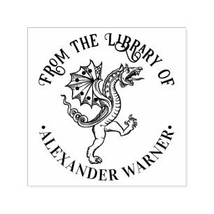 ZChinese Dragon Loong #5 ronde bibliotheek Boek Na Zelfinktende Stempel