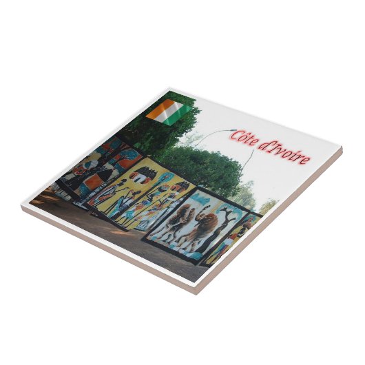 zCI004 IVOORKUST, Batik yakro, Afrika, Tegeltje (Zijkant)