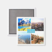 zCL004 CHILE, Mosaic, Amerika, Fridge Magneet (Voorkant / Achterkant)