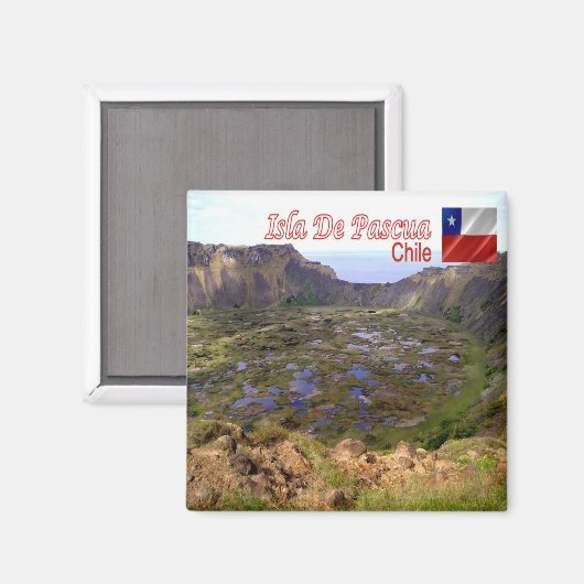 zCL012 ISLA DE PASQUA, Rano Kau Volcanic Caldera, Magneet (Voorkant / Achterkant)