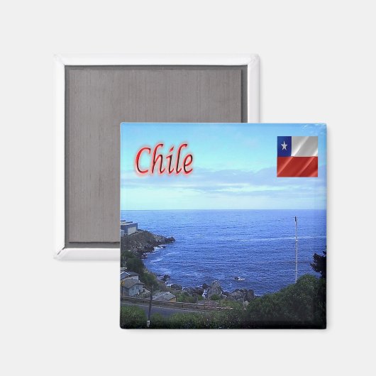 zCL017 SANTIAGO Skyline, Chili, Amerika, Fridge Magneet (Voorkant / Achterkant)
