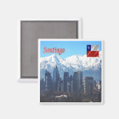 zCL018 SANTIAGO Skyline, Amerika, Fridge Magnet (Voorkant / Achterkant)