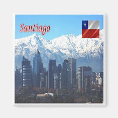 zCL018 SANTIAGO Skyline, Amerika, Fridge Magnet (Voorkant)
