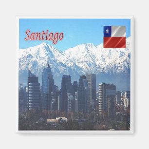 zCL018 SANTIAGO Skyline, Amerika, Fridge Magnet