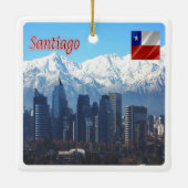 zCL018 SANTIAGO Skyline, Amerika, Keramisch Ornament (Achterkant)