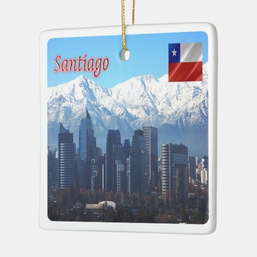 zCL018 SANTIAGO Skyline, Amerika, Keramisch Ornament (Links)