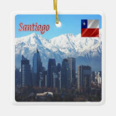 zCL018 SANTIAGO Skyline, Amerika, Keramisch Ornament (Voorkant)