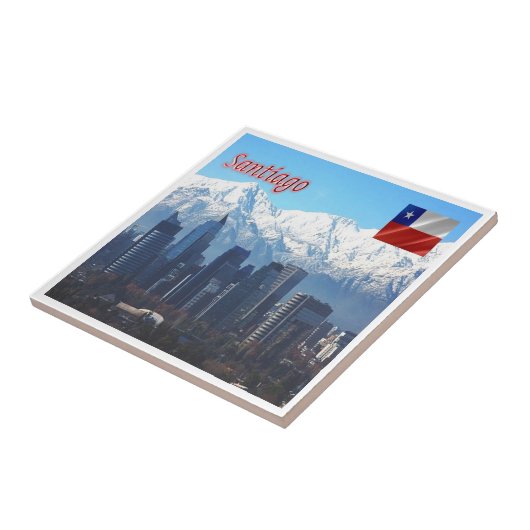 zCL018 SANTIAGO Skyline, Amerika, Tegeltje (Zijkant)