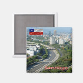 zCL020 SANTIAGO, Rio Mapocho, Chili, Fridge Magneet (Voorkant / Achterkant)
