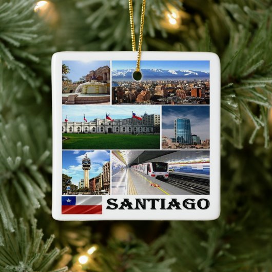 zCL021 SANTIAGO, Mosaic, Chili, Amerika, Keramisch Ornament (Boom)